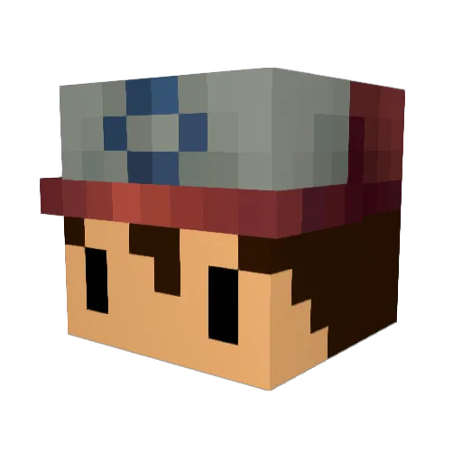 Bayonet Minecraft avatar head, 3D render