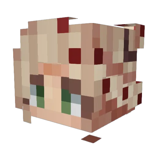 BazalLeaf Minecraft avatar head, 3D render