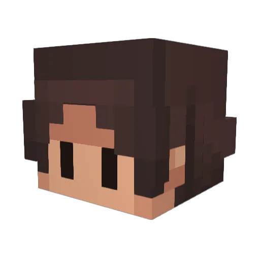 Bazhy Minecraft avatar head, 3D render