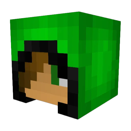 Bazicraft Minecraft avatar head, 3D render