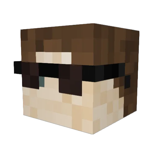 Bazinga008 Minecraft avatar head, 3D render