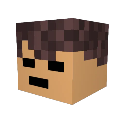 Bazooka7456 Minecraft avatar head, 3D render