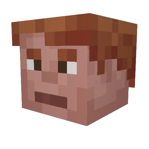 Bazuus Minecraft avatar head, 3D render