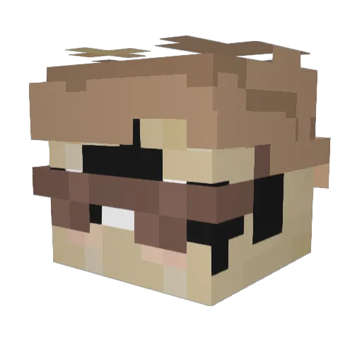 Bazzagazza Minecraft avatar head, 3D render