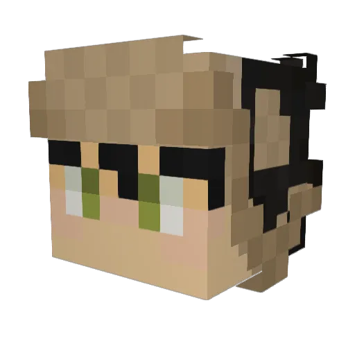 Bazzified Minecraft avatar head, 3D render