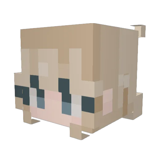 Bazzles Minecraft avatar head, 3D render