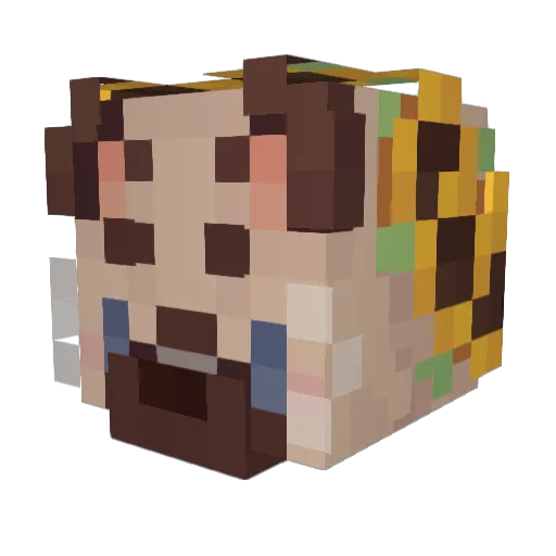 BbAa_litl Minecraft avatar head, 3D render