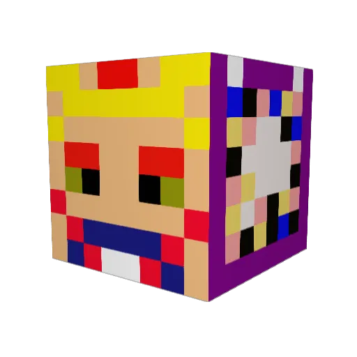 Bbaixiong Minecraft avatar head, 3D render