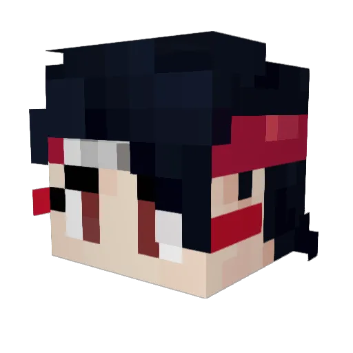 Bbakchu Minecraft avatar head, 3D render