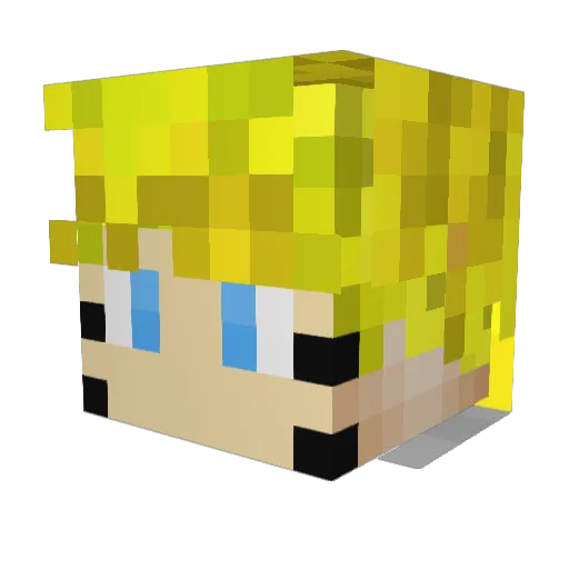 Bbalidin Minecraft avatar head, 3D render
