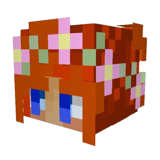 BbyTee Minecraft avatar head, 3D render