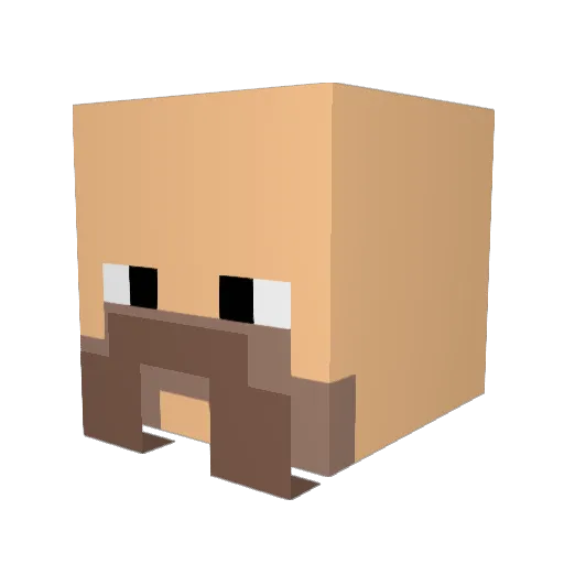 Bbytoof Minecraft avatar head, 3D render