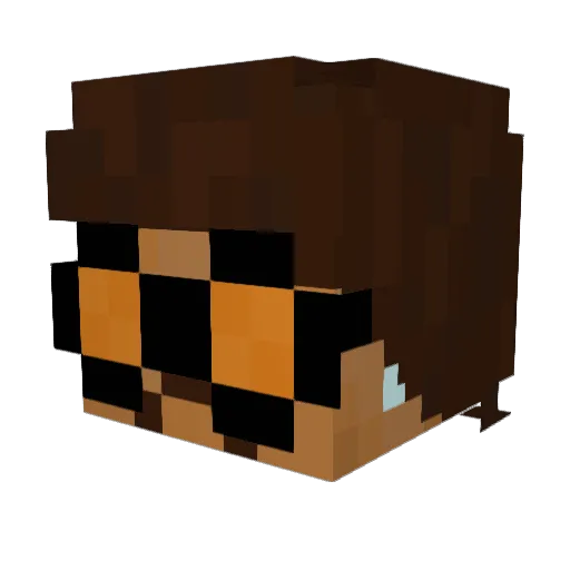 BcuzMaybe Minecraft avatar head, 3D render