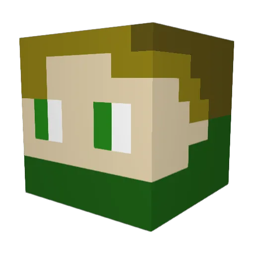 Bdubs18 Minecraft avatar head, 3D render