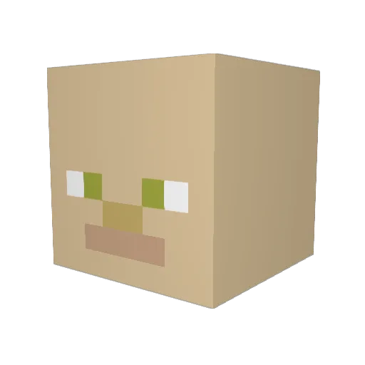 Be3perino Minecraft avatar head, 3D render