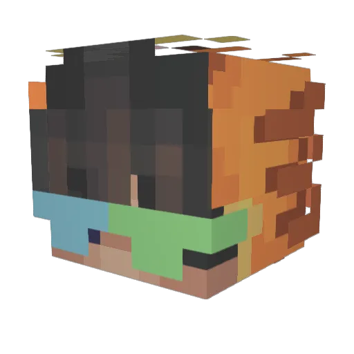 Be7T Minecraft avatar head, 3D render