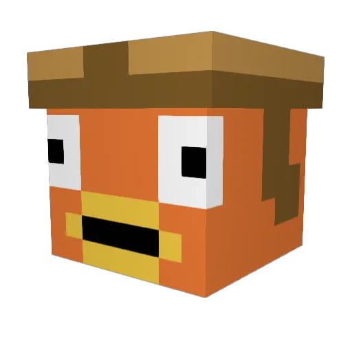 BeAHero3 Minecraft avatar head, 3D render