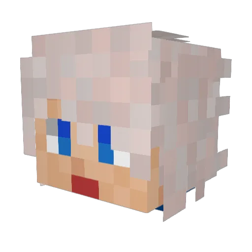 BeBoro Minecraft avatar head, 3D render