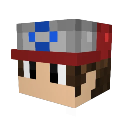BeConrado Minecraft avatar head, 3D render