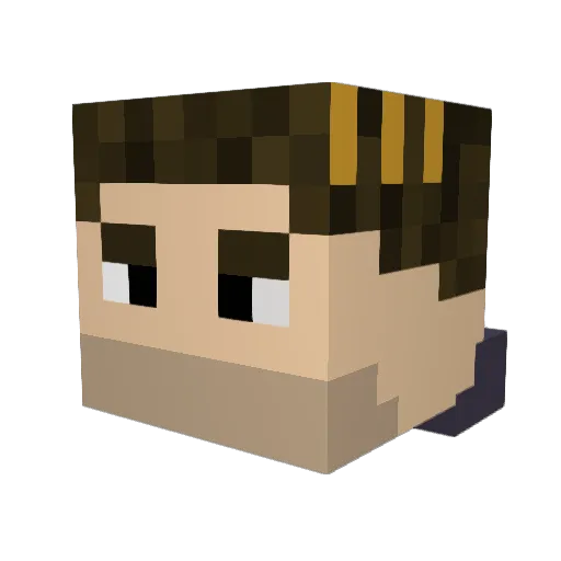 BeGanked Minecraft avatar head, 3D render