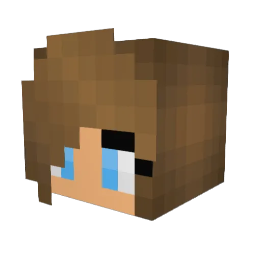 BeHaveRager Minecraft avatar head, 3D render