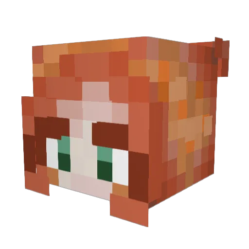BeIIss Minecraft avatar head, 3D render