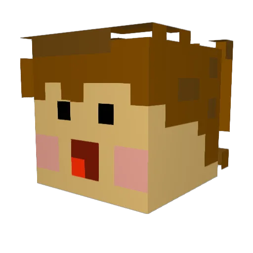 Be_Banane Minecraft avatar head, 3D render