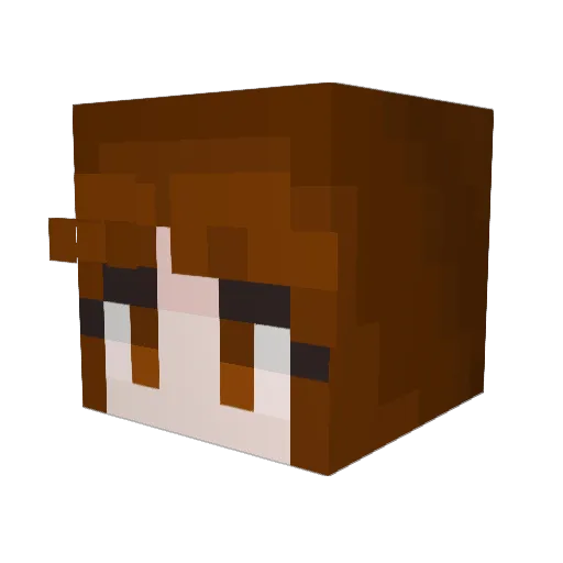 Bea_25 Minecraft avatar head, 3D render