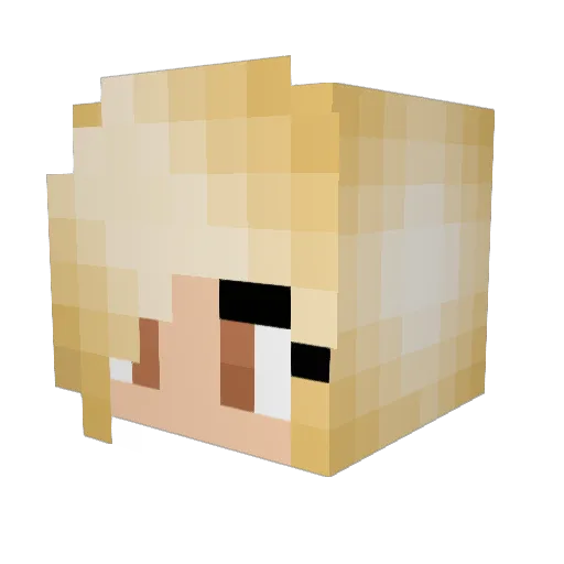 Beadergirl Minecraft avatar head, 3D render