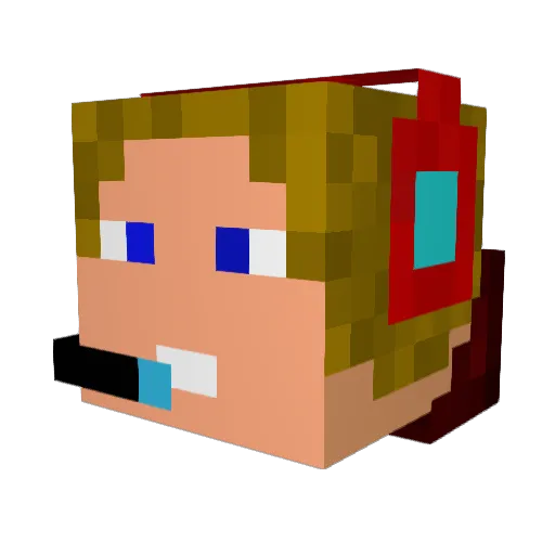 Beakman Minecraft avatar head, 3D render