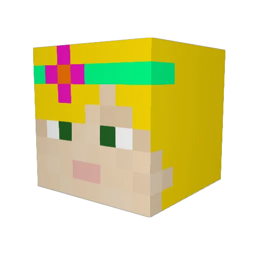 BeanBeangelina Minecraft avatar head, 3D render
