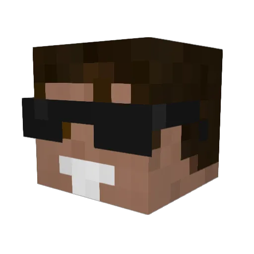 BeanBoy6 Minecraft avatar head, 3D render