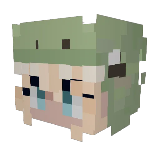 BeanJackky Minecraft avatar head, 3D render