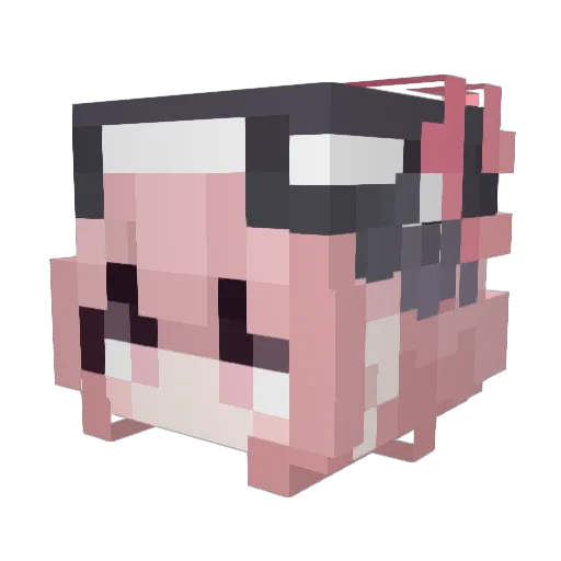 BeanRedBean Minecraft avatar head, 3D render