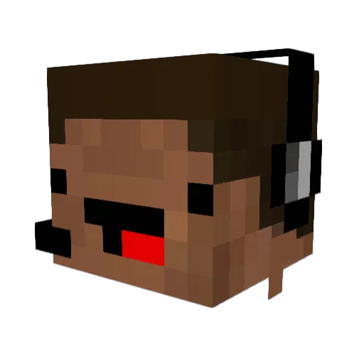 BeanSocc Minecraft avatar head, 3D render