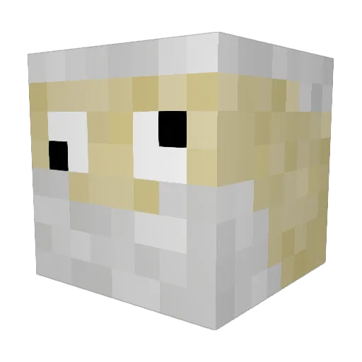BeanXDeku Minecraft avatar head, 3D render