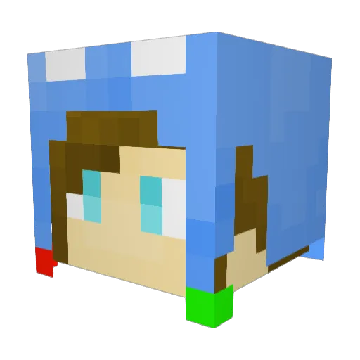 Bean_Pie Minecraft avatar head, 3D render