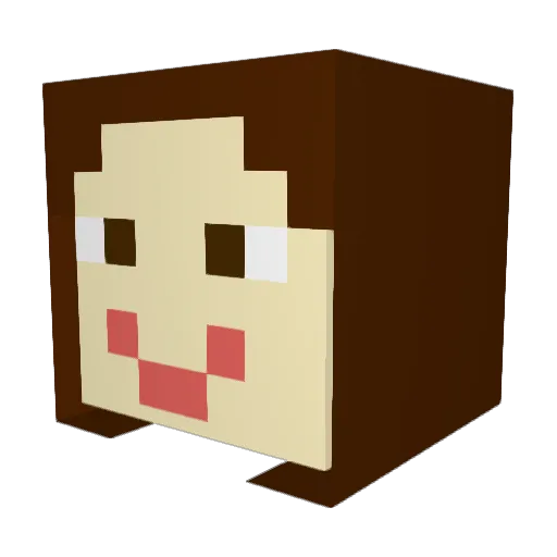 BeanbooGO Minecraft avatar head, 3D render