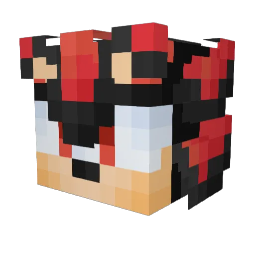 Beancord Minecraft avatar head, 3D render