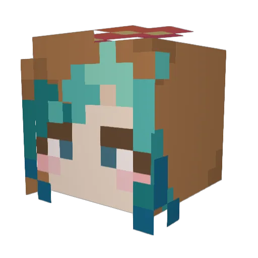 Beanerie Minecraft avatar head, 3D render