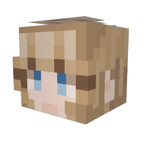 Beangraft Minecraft avatar head, 3D render