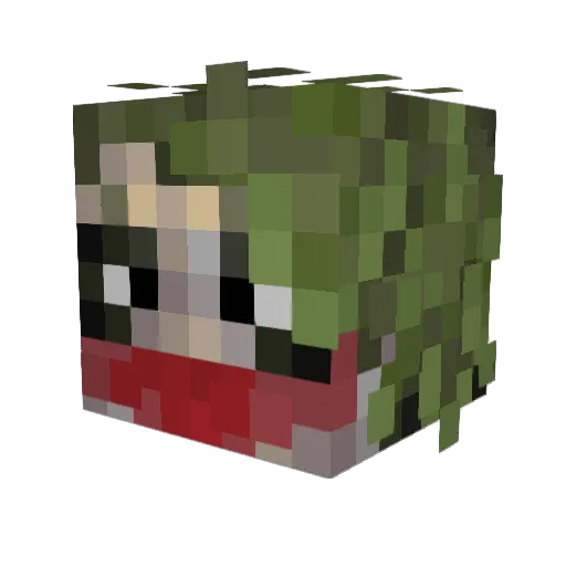 BeanieWenees Minecraft avatar head, 3D render