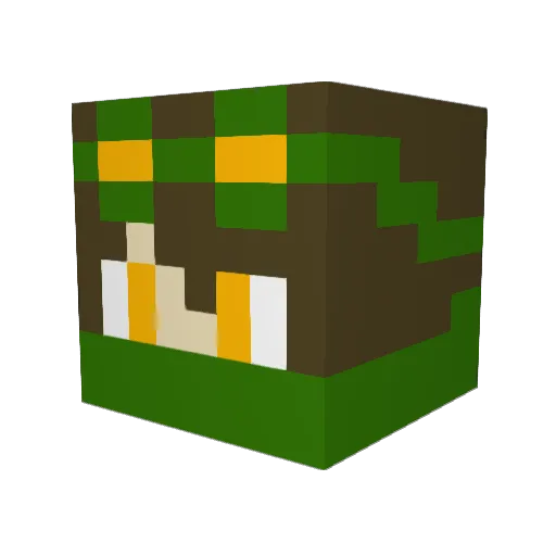 BeanieeeHeghog Minecraft avatar head, 3D render