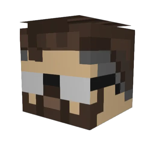BeanisBenis Minecraft avatar head, 3D render