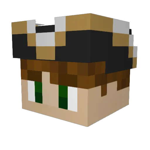 Beanostreak Minecraft avatar head, 3D render
