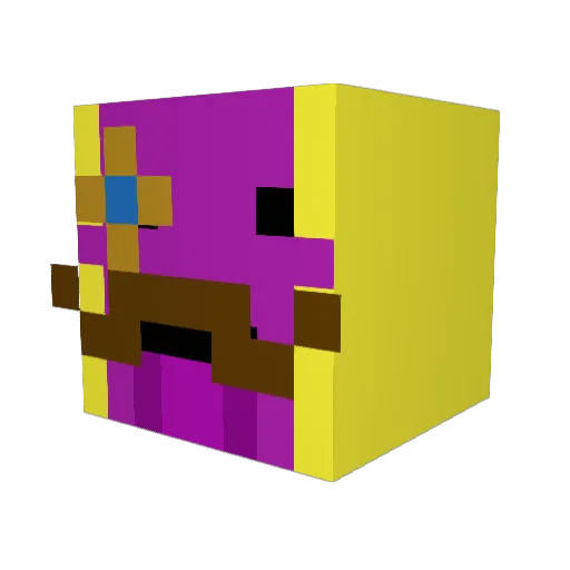 Beanub Minecraft avatar head, 3D render