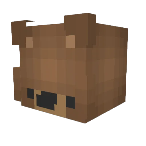 BearFacts Minecraft avatar head, 3D render