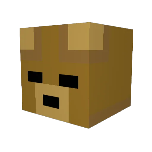 BearGer Minecraft avatar head, 3D render