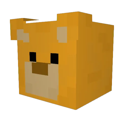 BearPret Minecraft avatar head, 3D render