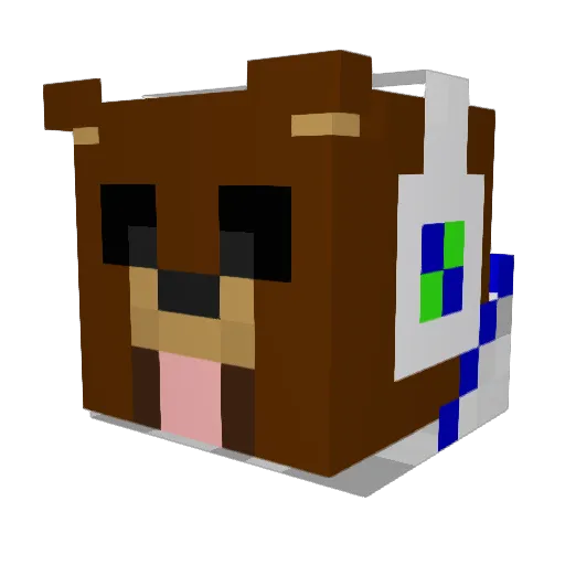 Bear_Down01 Minecraft avatar head, 3D render